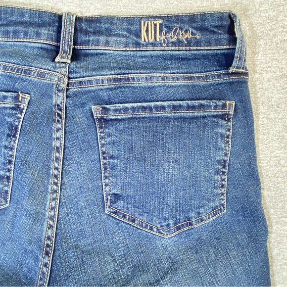 KUT from the Kloth Jeans Women 2 Blue Katy Boyfriend Distressed Mid Rise Stretch - Picture 9 of 13